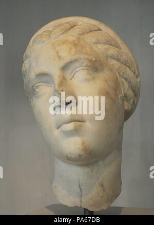 Fulvia Plautilla (c. 185-211). Solo la moglie dell'imperatore romano Caracalla. Se era stato esiliato e eventurally ucciso. Ritratto. Fine del II - inizi del III secolo D.C. Museo dell'Acropoli. Atene. La Grecia. Foto Stock