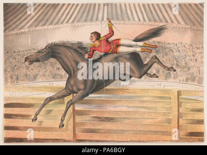 314 circense in sella ad un cavallo di vaulting bareback LCCN2003655700 Foto Stock