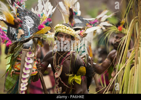 Prestazioni culturali, fiume Sepik, Papua Nuova Guinea Foto Stock