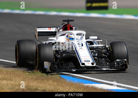 Circuito di Hockenheim, in Germania. Il 20 luglio, 2018. Tedesco di Formula One Grand Prix, Venerdì di prove libere; Alfa Romeo Sauber F1 Team, Marcus Ericsson Credito: Azione Sport Plus/Alamy Live News Foto Stock