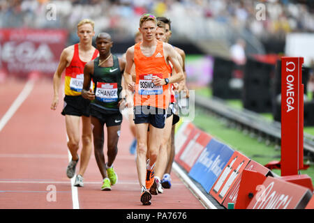 Londra, Regno Unito. Il 21 luglio 2018. Tom Bosworth (GBR) in uomini 3000m corsa a piedi durante il 2018 IAAF Diamond League - Muller anniversario giochi a Londra Stadium Sabato, 21 luglio 2018. Londra, Inghilterra. Credito: Taka G Wu Credito: Taka Wu/Alamy Live News Foto Stock