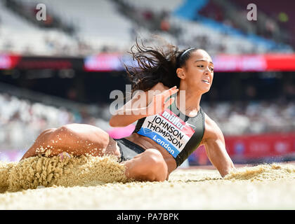 Londra, Regno Unito. 21 Luglio, 2018. Londra, Regno Unito. Il 21 luglio 2018. Katarina Johnson-Thompson (GBR) in Donne Salto in lungo durante il 2018 IAAF Diamond League - Muller anniversario giochi a Londra Stadium Sabato, 21 luglio 2018. Londra, Inghilterra. Credito: Taka G Wu Credito: Taka Wu/Alamy Live News Credito: Taka Wu/Alamy Live News Foto Stock