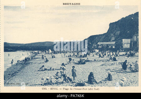 38 Binic-FR-22-vers 1930-plage de l'avant porta (sud) Foto Stock