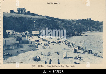 38 Binic-FR-22-vers 1930-plage de l'avant porta (nord) Foto Stock