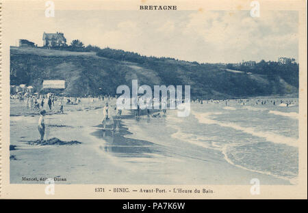 38 Binic-FR-22-vers 1930-plage de l'avant port Foto Stock