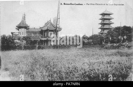 253 Bruxelles Laeken Pavillion Chinoise et La tour Japonaise Foto Stock