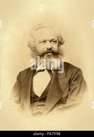 Ritratto di Karl Marx (1818-1883). Museo: Stato russo alla biblioteca storica di Mosca. Foto Stock