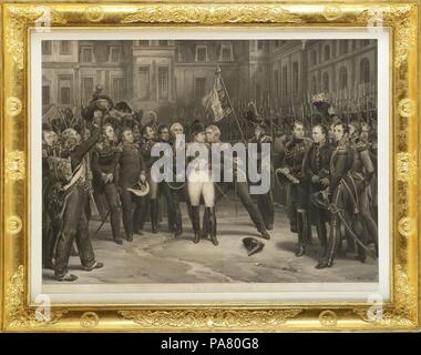 Napoleone di addio alla Guardia Imperiale nel cortile del Palazzo di Fontainebleau del 20 aprile 1814. Museo: Collezione privata. Foto Stock