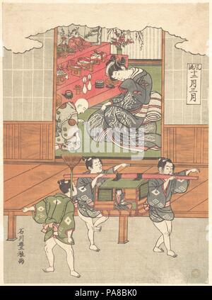 Hina no SekkuThe Festival di bambole (terzo mese). Artista: Ishikawa Toyomasa (giapponese, active 1770-1790). Cultura: il Giappone. Dimensioni: H. 10 a. (25,4 cm); W. 7 3/8 in. (18,7 cm). Data: ca. 1767. Museo: Metropolitan Museum of Art di New York, Stati Uniti d'America. Foto Stock