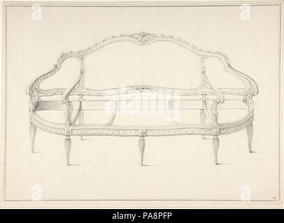 Design per un divano. Artista: Anonimo, francese del XVIII secolo. Dimensioni: 10 3/8 x 14 in. (26,3 x 35,6 cm). Data: ca. 1770-90. Museo: Metropolitan Museum of Art di New York, Stati Uniti d'America. Foto Stock