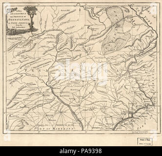 Una nuova e accurata mappa della provincia di Pennsylvania, in America del Nord - dalla migliore autorità. Foto Stock