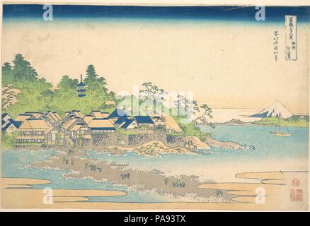 In Enoshima Sagami provincia (Soshu Enoshima), dalla serie trentasei vedute del Monte Fuji (Fugaku sanjurokkei). Artista: Katsushika Hokusai (giapponese, Tokyo (EDO) 1760-1849 Tokyo (EDO). Cultura: il Giappone. Dimensioni: 9 7/8 x 14 3/4 in. (25,1 x 37,5 cm). Data: ca. 1830-32. Museo: Metropolitan Museum of Art di New York, Stati Uniti d'America. Foto Stock