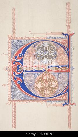 Illuminata iniziale 'C'. Artista: Freeman Gage Delamotte (British, Sandhurst 1813/14-1862 Londra). Dimensioni: foglio: 14 9/16 x 9 1/8 in. (37 x 23,2 cm). Data: 1830-62. Museo: Metropolitan Museum of Art di New York, Stati Uniti d'America. Foto Stock