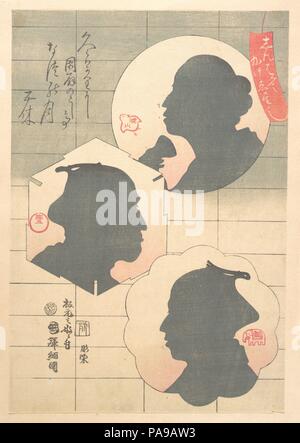 Silhouette Immagine di attore Kabuki. Artista: Utagawa Kuniteru (giapponese, 1830-1874). Cultura: il Giappone. Dimensioni: circa 14 1/2 x 9 1/2 in. (36,8 x 24,1 cm). Data: del XIX secolo. Museo: Metropolitan Museum of Art di New York, Stati Uniti d'America. Foto Stock