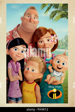 Data di rilascio: giugno 15, 2018 Titolo: incredibili 2 STUDIO: Pixar direttore: Brad Bird trama: Bob Parr (Sig. Incredibile) è lasciato alla cura di Jack-Jack mentre Helen (Elastigirl) è fuori di salvare il mondo. STARRING: Poster arte. (Credito Immagine: © Pixar/Entertainment Immagini) Foto Stock