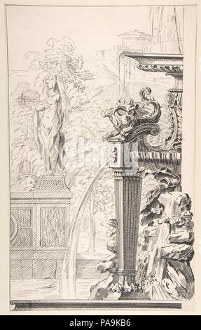 Studio per un giardino capriccio. Artista: Workshop di Gilles-Marie Oppenord (francese, Parigi Parigi 1672-1742). Dimensioni: 17 3/8 x 10 3/4 in. (44,1 x 27,3 cm). Data: n.d.. Museo: Metropolitan Museum of Art di New York, Stati Uniti d'America. Foto Stock