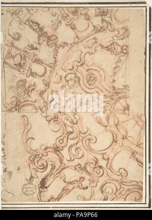 La decorazione del soffitto. Artista: Anonimo, italiano del XVI secolo (italiano, attivo centro Italia, ca. 1550-1580). Dimensioni: 5-7/8 x 4-1/4 in. (14,9 x 10,8 cm). Data: XVI secolo. Museo: Metropolitan Museum of Art di New York, Stati Uniti d'America. Foto Stock