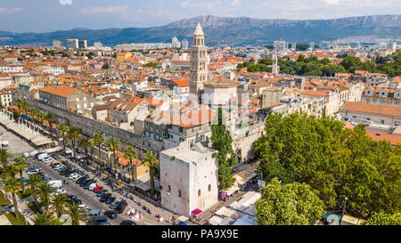 Antenna di Split, il centro storico di Spalato, Croazia Foto Stock