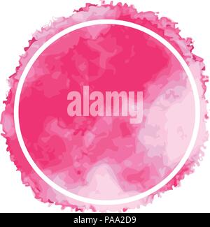 Vector acquerello round sullo sfondo con una linea rotonda. La vernice pennello design. astratta texture grunge per banner illustrazione Illustrazione Vettoriale