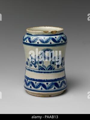 Vaso di farmacia. Cultura: messicana. Dimensioni: H. 5. (12,7 cm). Data: ca. 1750. Museo: Metropolitan Museum of Art di New York, Stati Uniti d'America. Foto Stock