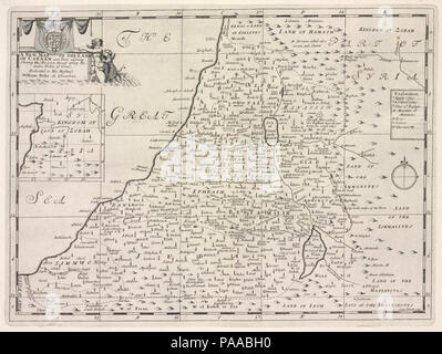 Una nuova mappa della terra di Canaan e la parte adiacente, annunziando la loro ripartizione tra le dodici tribù di Israele Foto Stock