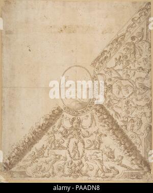 Bozzetto per la decorazione del soffitto. Artista: Anonimo, italiano del XVI secolo (italiano, attivo centro Italia, ca. 1550-1580). Dimensioni: 12 x 10-1/8 in. (30,5 x 25,7 cm). Data: XVI secolo. Museo: Metropolitan Museum of Art di New York, Stati Uniti d'America. Foto Stock