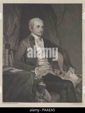 John Jay. Artista: Asher Brown Durand (American, Jefferson, New Jersey 1796-1886 Maplewood, New Jersey); dopo John Trumbull (American, Libano, Connecticut 1756-1843 New York); dopo Gilbert Stuart (American, Nord Kingston, Rhode Island 1755-1828 Boston, Massachusetts). Dimensioni: piastra: 9 3/4 x 6 9/16 in. (24,8 x 16,7 cm). Editore: James Aringa (American, 1794-1867). Sitter: John Jay (American, 1745-1829). Data: 1834. Museo: Metropolitan Museum of Art di New York, Stati Uniti d'America. Foto Stock