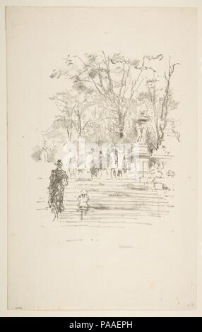 Le fasi, i Giardini di Lussemburgo. Artista: James McNeill Whistler (American, Lowell Massachusetts 1834-1903 Londra). Dimensioni: Immagine: 8 3/16 x 6 3/16 in. (20,8 × 15,7 cm) foglio: 12 3/8 x 7 3/4 in. (31,4 × 19,7 cm). Data: 1893. Museo: Metropolitan Museum of Art di New York, Stati Uniti d'America. Foto Stock