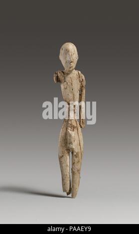 Figura maschile. Dimensioni: h. 13 x w. 2.6 x d. 1.3 cm (5 1/8 x 1 x 1/2 in.). Data: ca. 3300-3100 A.C. Museo: Metropolitan Museum of Art di New York, Stati Uniti d'America. Foto Stock