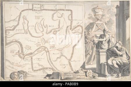 Mappa di Roma antica che illustra i principali monumenti e le sette colline. Artista: Jan Goeree (Olandese, Middelburg 1670-1731 Amsterdam). Dimensioni: 13 x 8 1/16 in. (33,0 x 20,5 cm). Data: prima del 1704. Museo: Metropolitan Museum of Art di New York, Stati Uniti d'America. Foto Stock