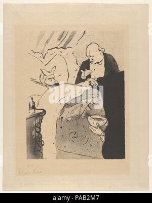 Carnot è malato! (Da Les Vieilles Histoires). Artista: Henri de Toulouse-Lautrec (francese, Albi 1864-1901 Saint-André-du-Bois). Dimensioni: foglio: 13 11/16 × 10 13/16 in. (34,7 × 27,5 cm) Immagine: 9 5/8 × 7 5/16 in. (24,4 × 18,6 cm). Editore: Edouard Kleinmann (francese, attivo del XIX secolo). Serie/Portfolio: Les Vieilles storie (i vecchi racconti). Data: 1893. Museo: Metropolitan Museum of Art di New York, Stati Uniti d'America. Foto Stock