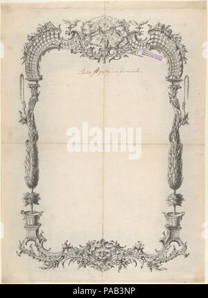 Design per telaio con alberi e graticci. Artista: Johann Oktavian Salver (tedesco (attivo Würzburg) 1732-1788). Dimensioni: 18 1/8 x 13 3/16 in. (46,1 x 33,5 cm). Data: 1755. Museo: Metropolitan Museum of Art di New York, Stati Uniti d'America. Foto Stock