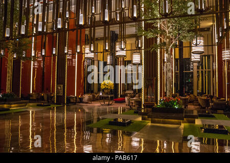 Lobby lounge in Shangri-la hotel Qufu, Cina. Foto Stock