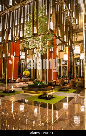 Lobby lounge in Shangri-la hotel Qufu, Cina. Foto Stock