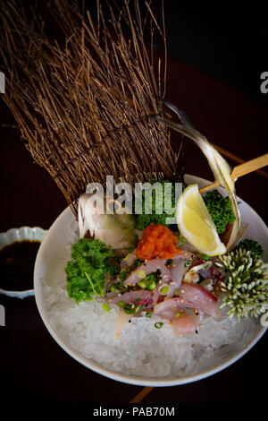 Aji Sashimi - Focus su la testa Foto Stock