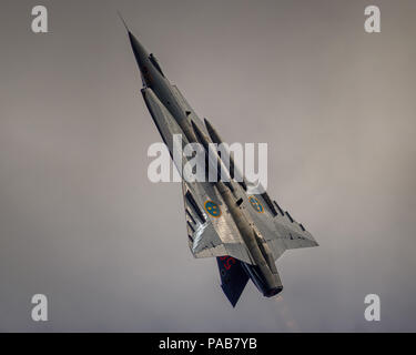 Swedish Air force volo storico Saab J35J Draken Foto Stock