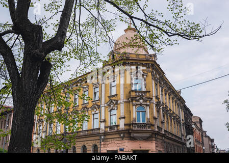 Il vecchio edificio in Cesky Tesin città nella Regione di Moravia-Slesia Ci della Repubblica ceca Foto Stock