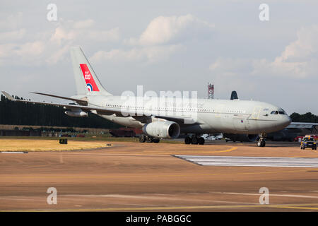 Royal Air Force A330 Voyager raffigurato all'2018 Royal International Air Tattoo a RAF Fairford nel Gloucestershire. Foto Stock