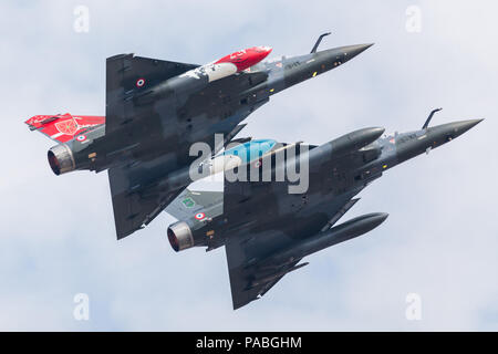 Francese Air Force Mirage 2000D (parte del Delta Couteau team) raffigurato all'2018 Royal International Air Tattoo a RAF Fairford nel Gloucestershire. Foto Stock