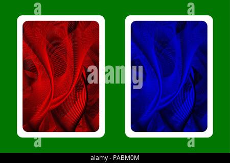 Carta da Gioco Torna Designs - Abstract le linee d'onda modello - il rosso e il blu il vettore Illustrazione Vettoriale
