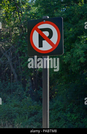 Nessun segno di parcheggio nella parte anteriore del deserto Foto Stock