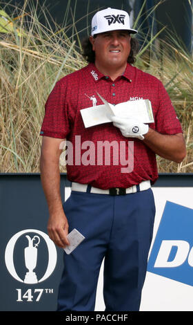 USA IL Pat Perez il 6 tee durante la terza giornata del Campionato Open 2018 a Carnoustie Golf Links, Angus. Foto Stock