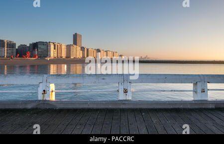 Vista panoramica sullo skyline di Oostende, Belgio. Foto Stock