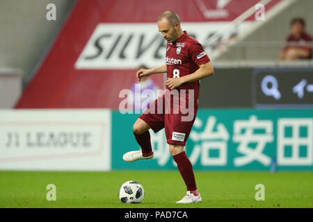 Noevir Stadium Kobe, Hyogo, Giappone. 22 Luglio, 2018. Andres Iniesta (Vissel), 22 luglio 2018 - Calcetto : 2018 J1 League match tra Vissel Kobe - Shonan Bellmare a Noevir Stadium Kobe, Hyogo, Giappone. Credito: YUTAKA AFLO/sport/Alamy Live News Foto Stock