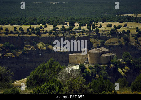 Eremo di San Frutos in Hoces del Duratón, Segovia, Spagna, Europa Foto Stock