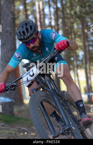Vallnord, La Massana - Andorra. Il 17 luglio 2018. XCO MOUNTAIN BIKE MASTER WORLD CUP, XCO, Mountain Bike World Cup MAsters 2018 35 - 40 , Vallnord Andorra Foto Stock