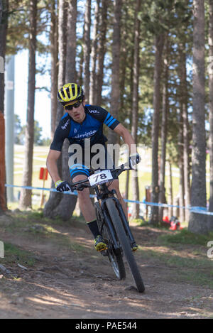 Vallnord, La Massana - Andorra. Il 17 luglio 2018. XCO MOUNTAIN BIKE MASTER WORLD CUP, XCO, Mountain Bike World Cup MAsters 2018 35 - 40 , Vallnord Andorra Foto Stock
