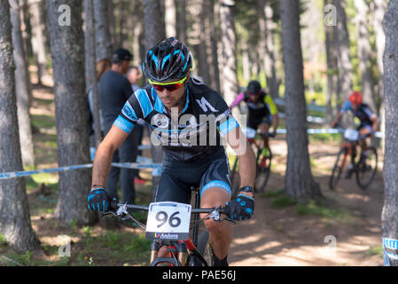 Vallnord, La Massana - Andorra. Il 17 luglio 2018. XCO MOUNTAIN BIKE MASTER WORLD CUP, XCO, Mountain Bike World Cup MAsters 2018 35 - 40 , Vallnord Andorra Foto Stock