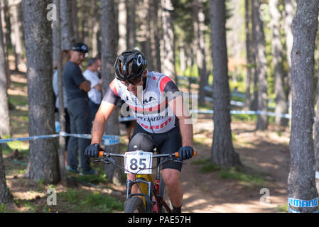 Vallnord, La Massana - Andorra. Il 17 luglio 2018. XCO MOUNTAIN BIKE MASTER WORLD CUP, XCO, Mountain Bike World Cup MAsters 2018 35 - 40 , Vallnord Andorra Foto Stock