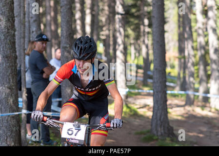 Vallnord, La Massana - Andorra. Il 17 luglio 2018. XCO MOUNTAIN BIKE MASTER WORLD CUP, XCO, Mountain Bike World Cup MAsters 2018 35 - 40 , Vallnord Andorra Foto Stock